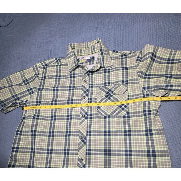 Magellan Shirt Mens Extra Large Green Plaid Mag Wick Loose Fit Untuck Fish Gear - Picture 5 of 7